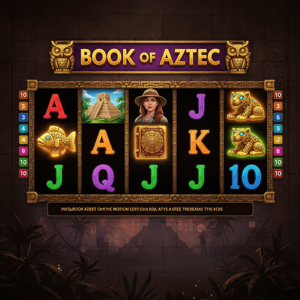 Book of Aztec slot met Azteekse piramide, gouden boek symbool en avonturier met hoed tegen mystieke jungle achtergrond